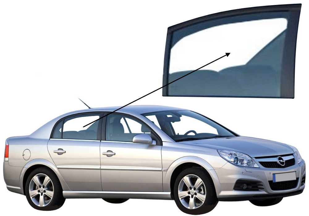 Бічне скло Opel Vectra C 2002-2008 задніх дверей праве, фото 1