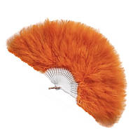 Веер из перьев лебедя. Цвет оранжевый.