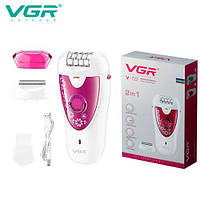 Набір для жінок VGR V-722 2в1 електробритва + епілятор з підсвічуванням, 32 пінцети Lux