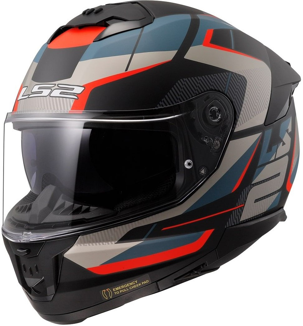 Мотошолом LS2 FF808 Stream 2 Road матовий чорний/синій/червоний, S