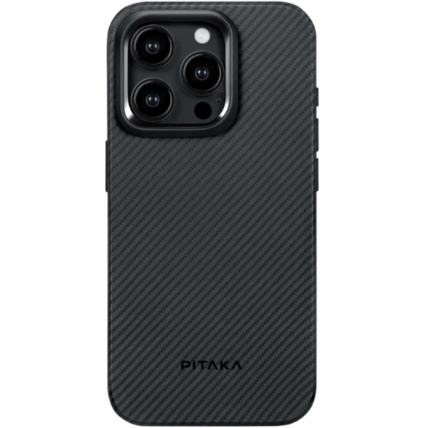 Чохол накладка PITAKA MagEZ Case 4 Twill 600D для iPhone 15 Pro Black-Grey (KI1501PA), фото 1