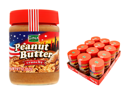GINA Peanut Butter Crunchy 350g 1/12, фото 1
