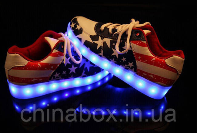 Светящиеся кроссовки Ledcross с LED подсветкой на шнурках Amerikan style - фото 3 - id-p2098498635