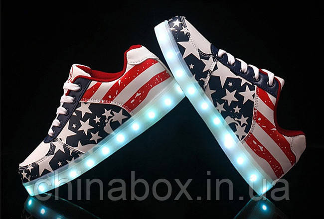 Светящиеся кроссовки Ledcross с LED подсветкой на шнурках Amerikan style - фото 4 - id-p2098498635