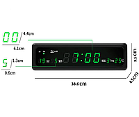 Годинник настільний електронний LED Digital Clock Yixing CX 808 зелений Lux