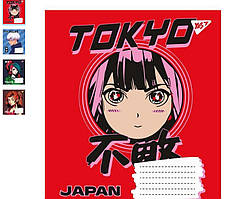 Зошит 12 арк., клітинка "Anime", ЦІНА ЗА УП. 25ШТ, ТМ YES, Україна