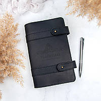 Набір на подарунок: блокнот та ручка з іменним гравіюванням, Black