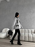 Пальто піджак жіноче з накладними кишенями оверсайз у стилі Hermes, фото 5