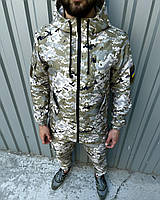 Ветрозащитная тактическая куртка, армейская куртка осень весна без утеплителя, водоотталкивающая Пиксель НАТО, M