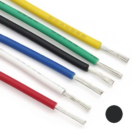Дріт монтажний UL3239 26AWG (7/0,16) силіконовий чорний(3KV)