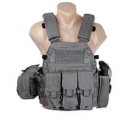 Плитоноска Emerson LBT6094A Plate Carrier с подсумками серый