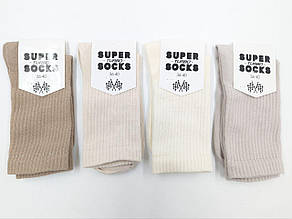 Жіночі високі шкарпетки Super Socks, однотонні спортивні тенісна резинка, розмір 36-40, 12 пар/уп. асорті 2