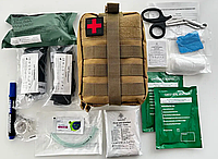 Маленькая тактическая аптечка по стандарту IFAK 2 NATO в компактном футляре цвет олива First aid Kit