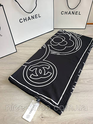 Хустка шовкова C.H.A.N.E.L з ручною підшивкою, фото 4