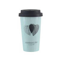 Чашка Minimalism с силиконовой крышкой 400 мл Синий Limited Edition HTK-026