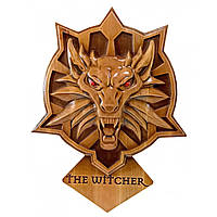 Панно "The Witcher" (Ведьмак)(38х28,5х2,4 см) резное, покрыто патиной эмалями и лаком, массив дерева