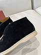 Жіночі замшеві чорні лофери Loro Piana Open Walk cashmere демісезонні чоботи Лоро Піана туфлі, фото 7