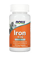 Iron NOW Foods, Залізо 18 мг, Железо 120 растительных капсул