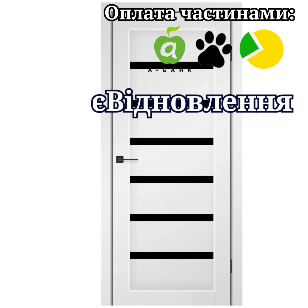 Двері Bristol Сірий мат PP зі склом Чорний