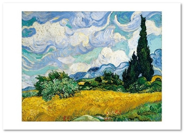 Открытка Vincent van Gogh — Wheat Field with Cypresses, фото 1