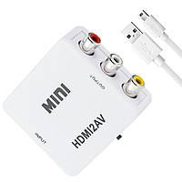 Конвертер HDMI в AV (RCA), 1080P / Переходник видеосигнала HDMI to AV / Видео-преобразователь HDMI-AV