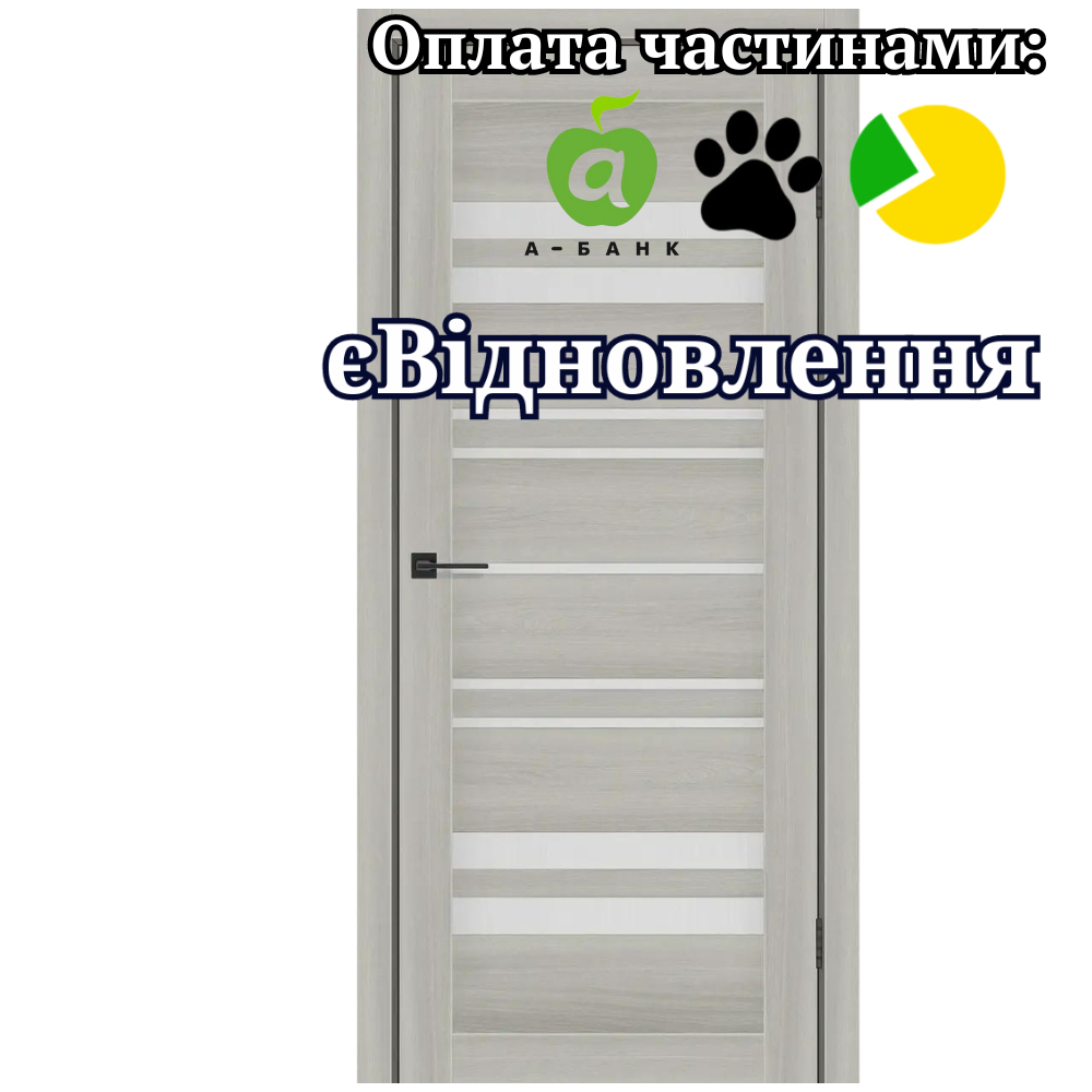 Двері Comfort Шимо Пекан екошпон зі склом Сатин