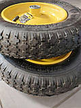 Колесо на тачку садово-будівельне пневмо Budmonster 3.5х8 о/d=20 мм d = 36 см втулка 90 мм, фото 4