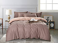 Комплект постільної білизни сатин однотонний bella villa євро розмір B-0325 бежевий