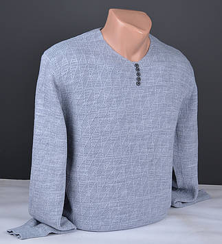 Чоловічий светр Vip Stendo сірий | пуловер з ґудзиками Туреччина 9253