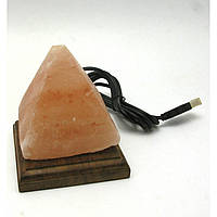 Соляна лампа USB "Піраміда" (S-03) (10х9х9 см) (24 шт. ящ.) (Гімалайська сіль)