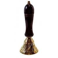 Колокольчик бронза с деревянной ручкой (13х5х5 см)