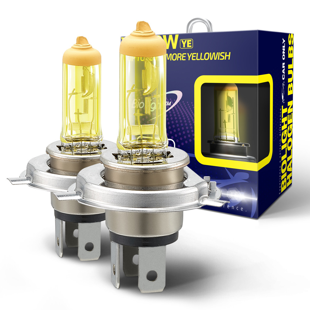 Галогенні лампи BioLight Fukurou H4 Yellow 120% 12V 60/55W, фото 1