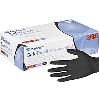Перчатки нитриловые Medicom SafeTouch Advanced S 1187P-B Черные 100 шт (23796Ab)
