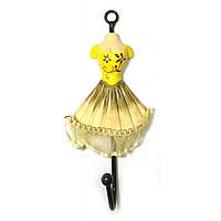 Вешалка-ключница для одежды "Манекен" желтый (28х13х13 см)