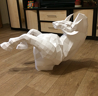 PaperKhan конструктор из картона 3D фигура конь единорог Паперкрафт Papercraft подарочный набор суверн игрушка
