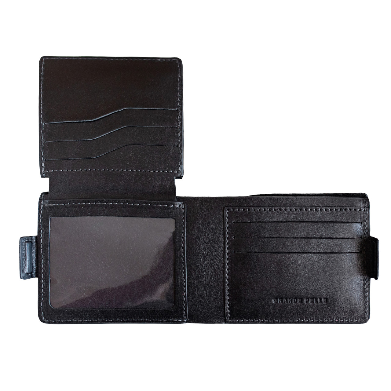 Портмоне Grande Pelle 110х90х15 мм шкіра Sorrento чорний