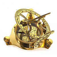Солнечные часы с компасом бронзовые (12х12х4 см.)