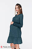 Тепла сукня для вагітних та годуючих з начосом Ketty S Юла Мама Зелений, фото 3