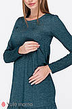Тепла сукня для вагітних та годуючих з начосом Ketty S Юла Мама Зелений, фото 4