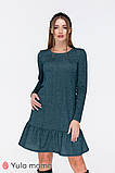 Тепла сукня для вагітних та годуючих з начосом Ketty S Юла Мама Зелений, фото 6