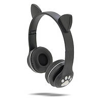Блютуз навушники з вушками Cat VZV 23M | Бездротові навушники зі вушками, що світяться | з YK-485 котячими вушками