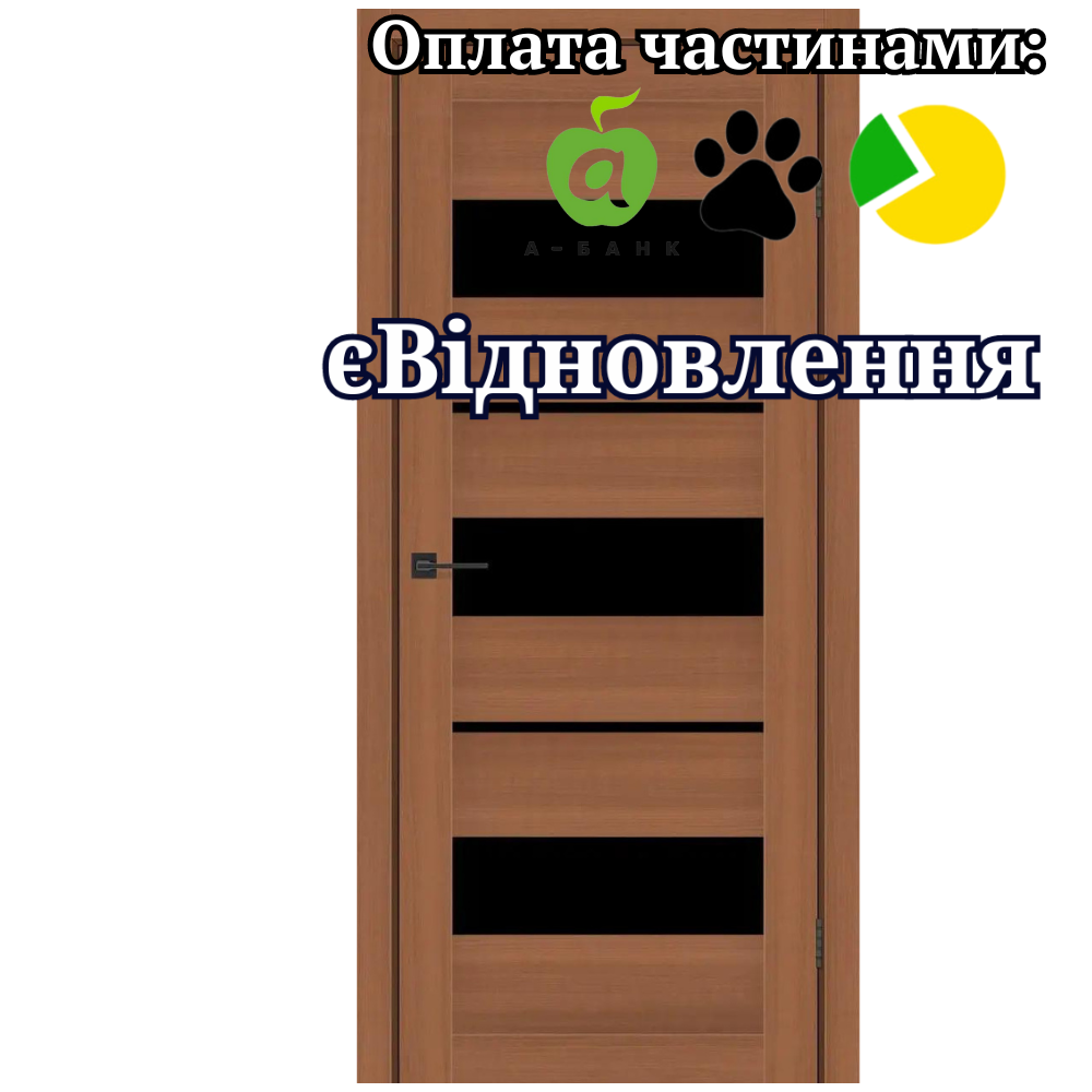 Двері Flora Шимо Золотий зі склом Чорний