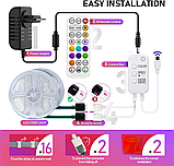 Світлодіодна стрічка RGB з мобільним керуванням через Bluetooth 15 м (2*7.5 м) (уцінка), фото 3