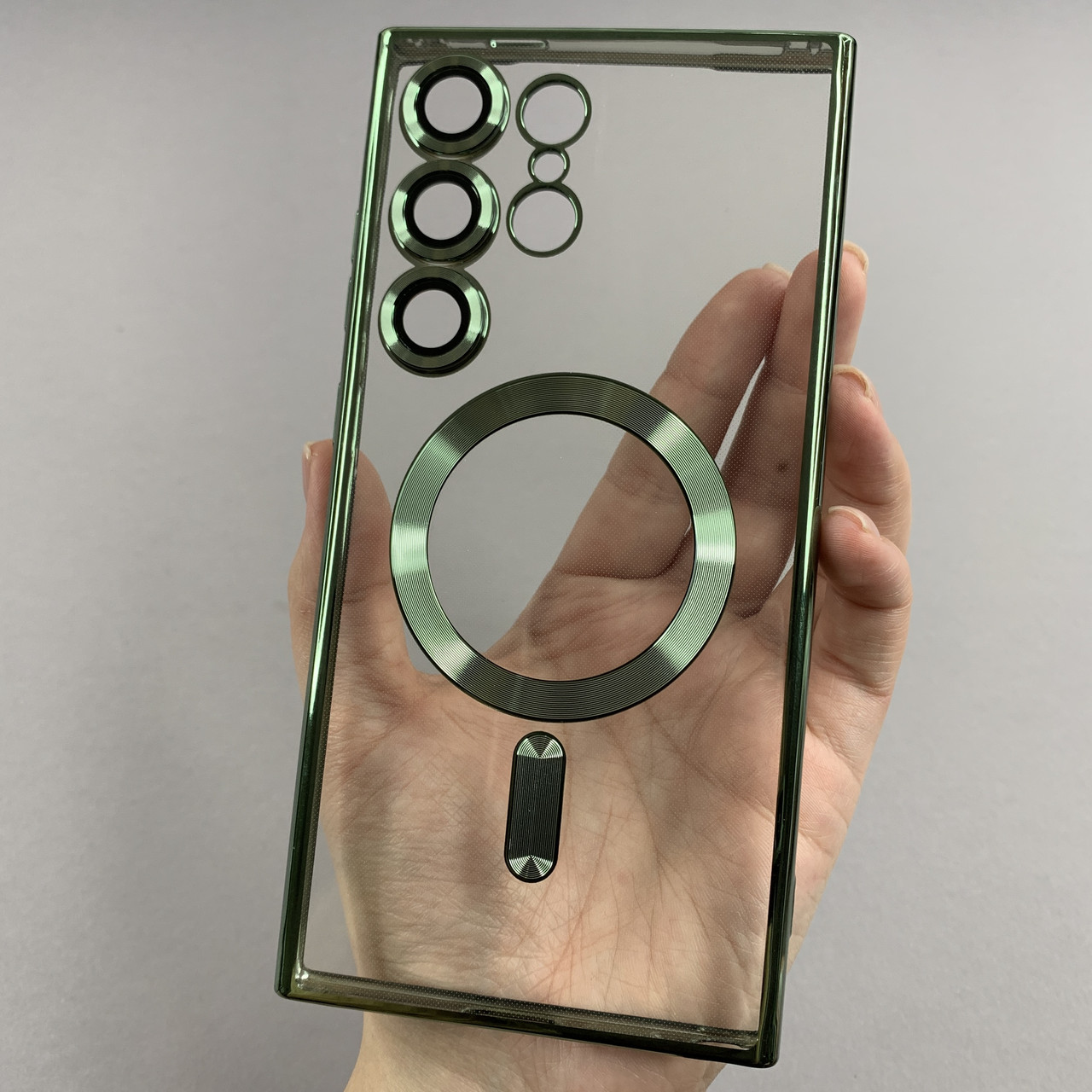 Чохол для Samsung Galaxy S24 Ultra чохол з магсейф із захистом камери на телефон самсунг с24 ультра зелений h3b