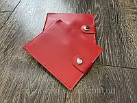 Тонкий кожаный женский мини кошелёк красного цвета ST Leather Горизонтальное