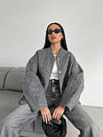 Бомбер пальто букле сірий оверсайз, фото 6