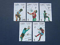5 марок Куба 1990 спорт футбол Чемпионат Мира Италия гаш