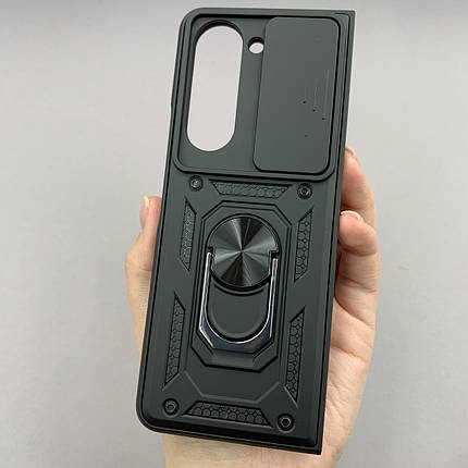 Чохол для Samsung Galaxy Fold 5 протиударний із шторкою для камери чохол на самсунг фолд 5 чорний crt, фото 1