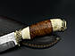 Ніж ручної роботи з дамаської сталі У10А «Добувач #1» зі шкіряними піхвами, 60 HRC, фото 4