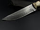Ніж ручної роботи з дамаської сталі У10А «Добувач #2» зі шкіряними піхвами, 60 HRC, фото 3